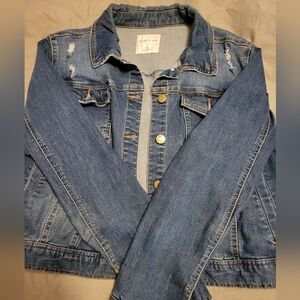 Celebrity pink denim jacket